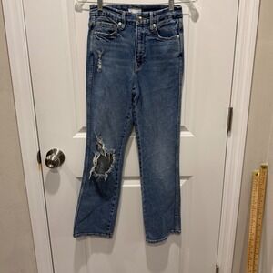 Good American Womens Jeans Distressed High Rise Blue Size 2/26